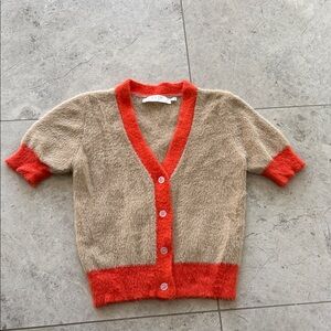 Astr Tan and Orange Knit Cardigan